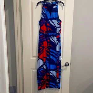 Lane Bryant Vibrant Red and Blue Maxi Dress